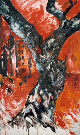 Bernd Zimmer | Baum. Salerno, 1986 | Acryl, Öl/Leinwand | 240 × 160 cm | WVZ 615