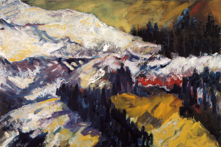 Endmoräne. Schnee, 1986/87 | Acryl/Leinwand | 120 × 180 cm | WVZ 619