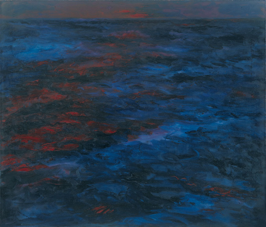 Riviera. Sonnenuntergang, 1987 | Acryl, Öl/Leinwand | 120 × 140 cm | WVZ 634