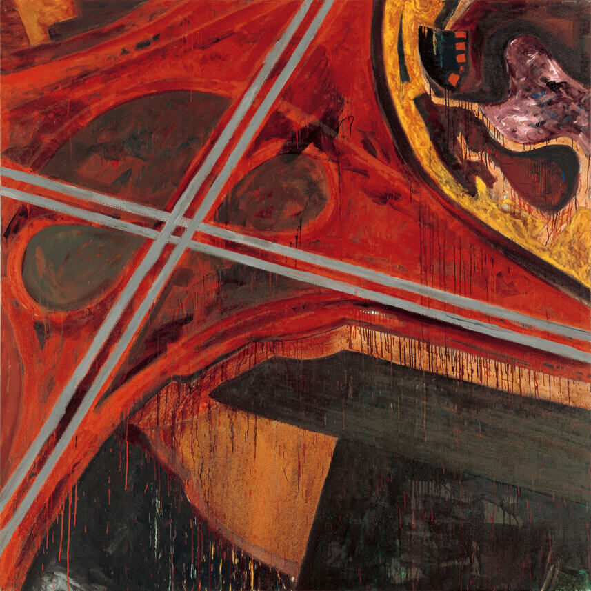 Bernd Zimmer | Nr. 4 (Raststätte), 1986/87 | Öl/Leinwand | 245 × 245 cm | WVZ 687