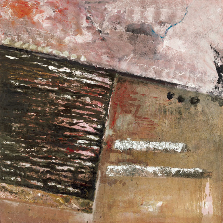 Nr. 22 (Föhn), 1987 | Dispersion, Öl, Sand/Leinwand | 230 × 230 cm | WVZ 698