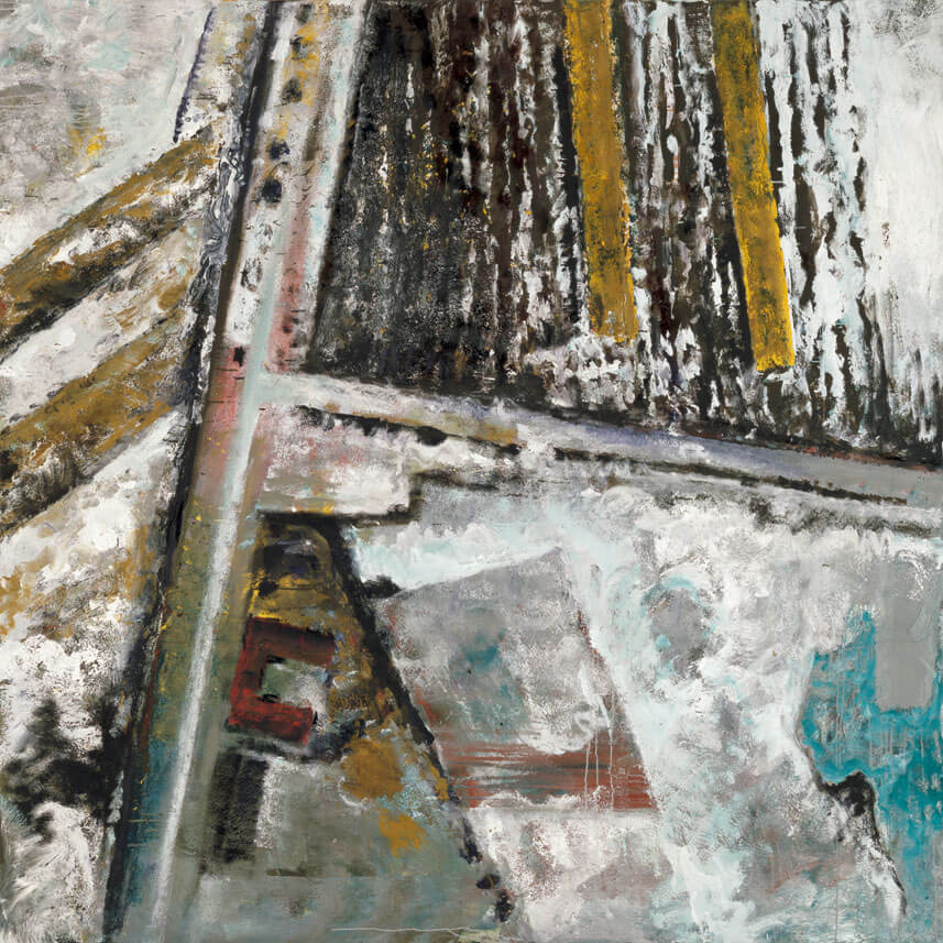 Nr. 25 (Föhn II), 1987 | Dispersion, Öl, Sand/Leinwand | 230 × 230 cm | WVZ 700