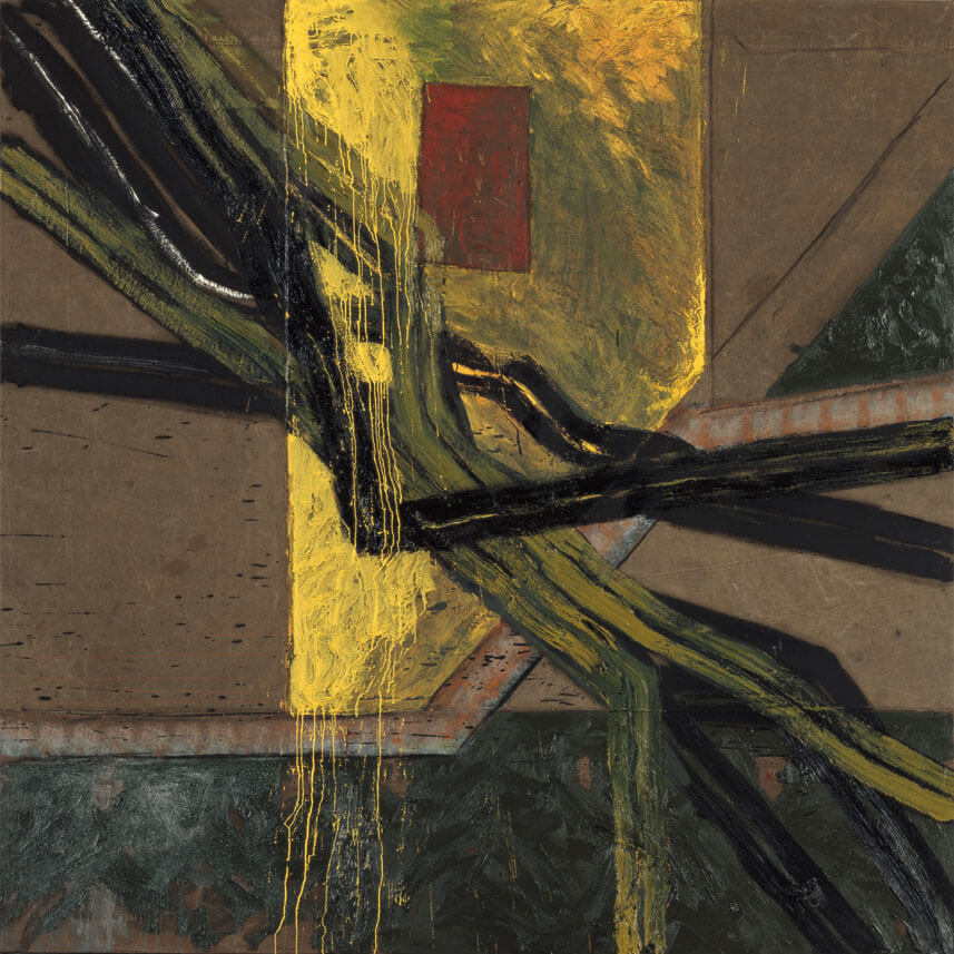 Bernd Zimmer | Nr. 46 b (Polen), 1987/88 | Öl auf Zeltplane | 230 × 230 cm | WVZ 716