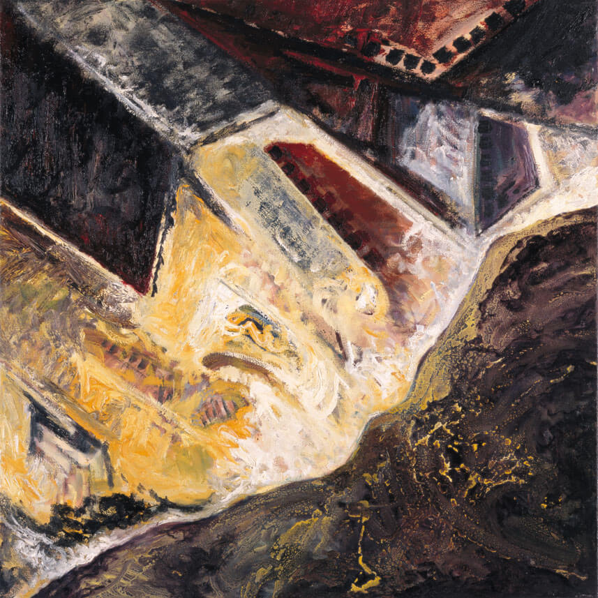 Bernd Zimmer | Nr. 47 (R./Stabilimento), 1987/88 | Acryl, Öl/Leinwand | 120 × 120 cm | WVZ 717