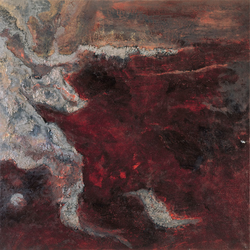 Nr. 51 (R.), 1988 | Asche, Acryl, Öl/Leinwand | 230 × 230 cm | WVZ 721