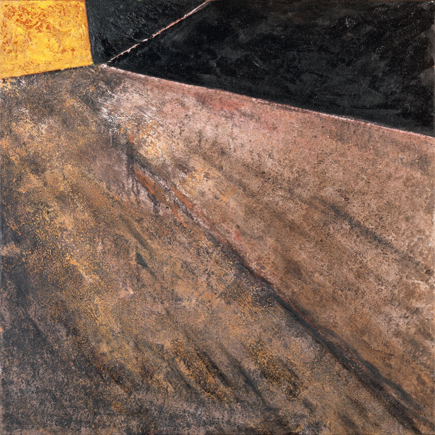 Bernd Zimmer | Nr. 54 (R./Auf der Suche nach Gold), 1988 | Acryl, Öl, Teer/Leinwand | 120 × 120 cm | WVZ 723