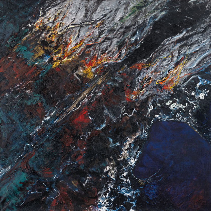 Bernd Zimmer | Nr. 64 (R./Fanal), 1988 | Acryl, Öl/Leinwand | 230 × 230 cm | WVZ 734