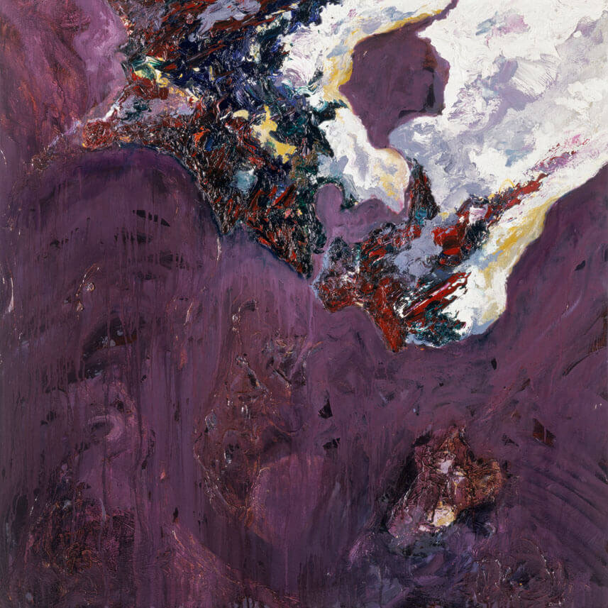Bernd Zimmer | Nr. 77 (R./Überschwemmung), 1988 | Dispersion, Öl/Leinwand | 100 × 100 cm | WVZ 747
