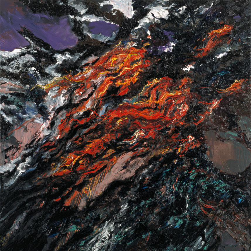 Nr. 101 (Distrutto III), 1988/89 | Acryl, Öl/Leinwand | 230 × 230 cm | WVZ 771