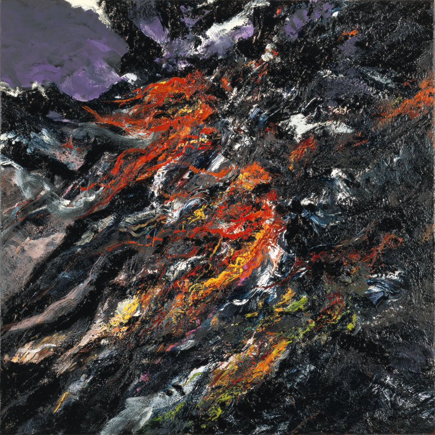 Bernd Zimmer | Nr. 102 (Distrutto klein), 1989 | Acryl, Öl, Teer/Leinwand | 120 × 120 cm | WVZ 772