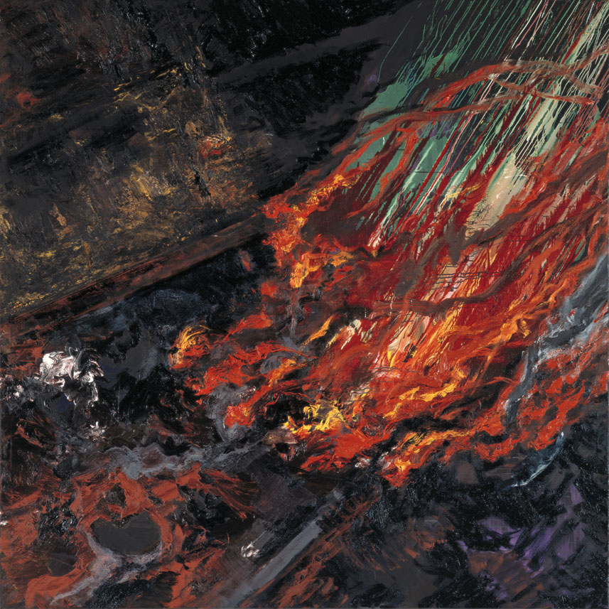 Bernd Zimmer | Nr. 108 (Feuer), 1989 | Acryl, Öl/Leinwand | 230 × 230 cm | WVZ 778
