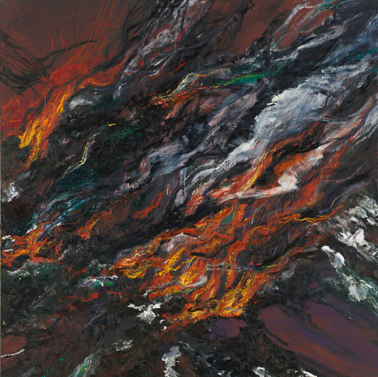 Nr. 120 (Feuer), 1989/90/92 | Öl/Leinwand | 230 × 230 cm | WVZ 791