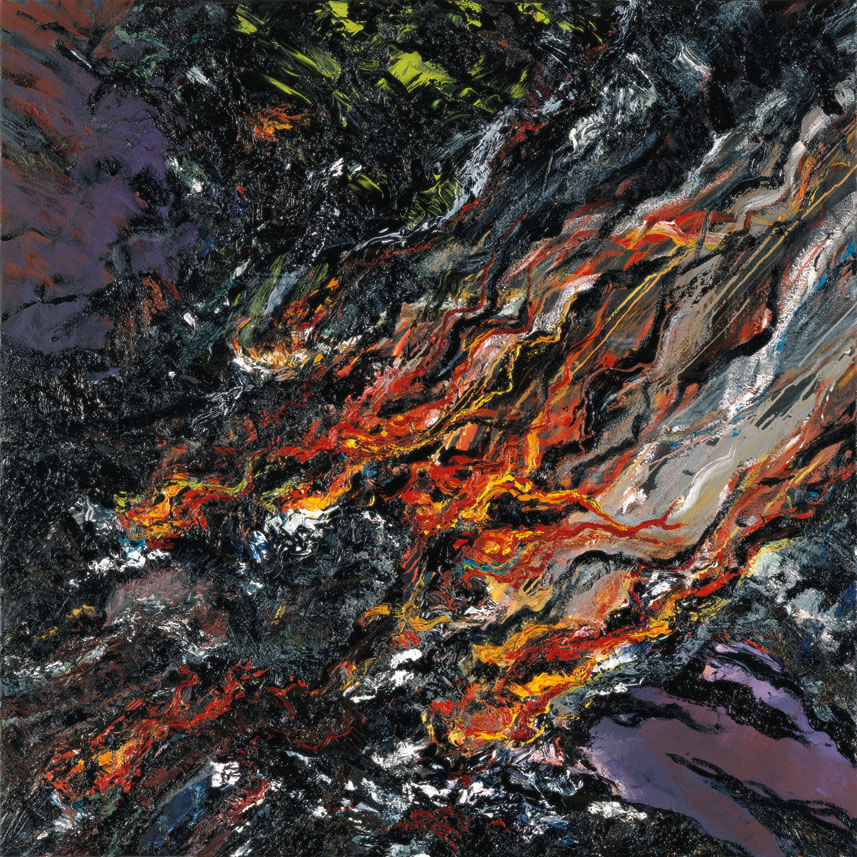 Bernd Zimmer | Nr. 127 (Feuer), 1990 | Öl/Leinwand | 120 × 120 cm | WVZ 798