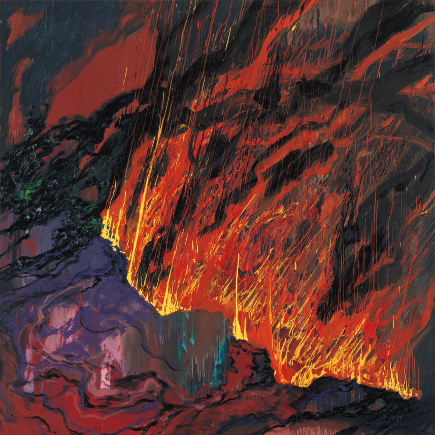 Bernd Zimmer | Nr. 129 (Vulkan), 1989/90 | Acryl, Öl/Leinwand | 230 × 230 cm | WVZ 800