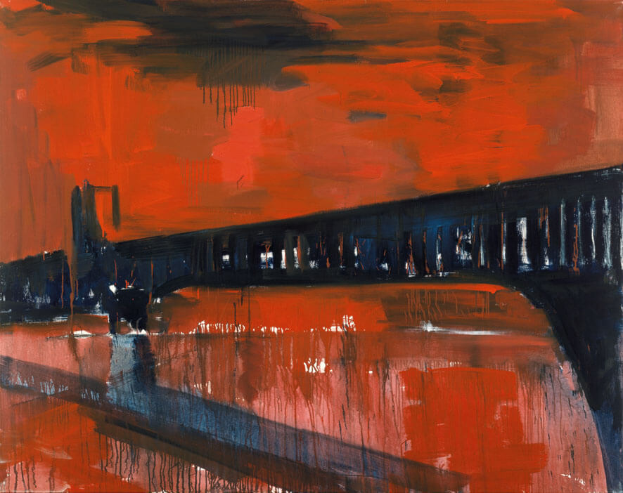 Bernd Zimmer | Zugbrücke, 1989 | Acryl/Leinwand | 190 × 240 cm | WVZ 812
