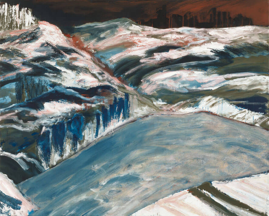  Kiesgrube. Schnee, 1986/89 | Acryl/Leinwand | 130 × 160 cm | WVZ 819