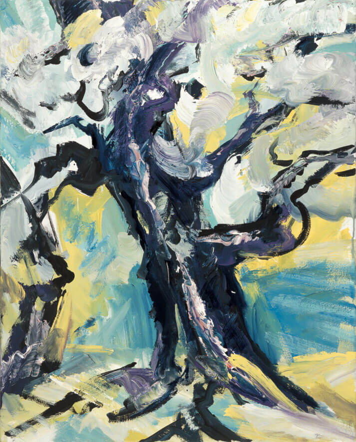 Bernd Zimmer | Baum. Schnee, 1990 | Acryl/Leinwand | 100 × 80 cm | WVZ 823