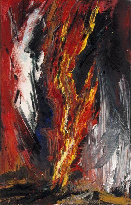 Wolkensäule, 1990 | Acryl, Kohle, Pastell/Leinwand | 78 × 50 cm | WVZ 834