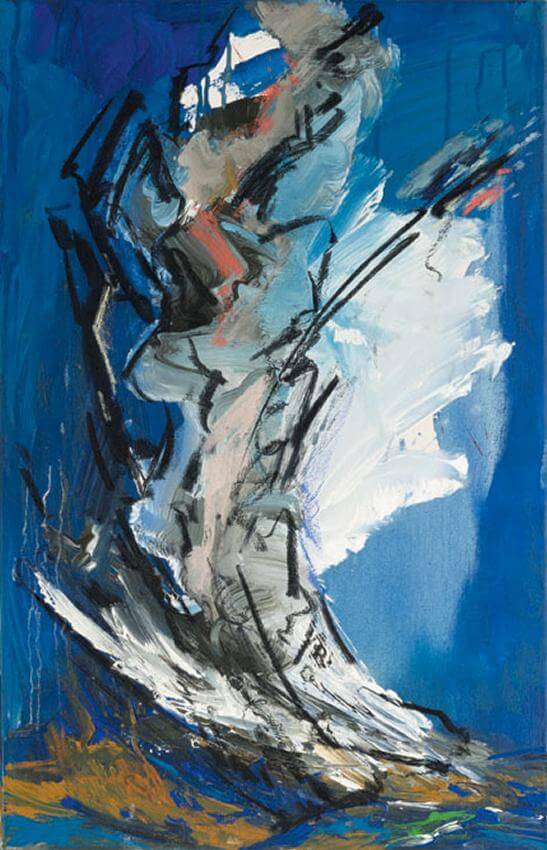 Bernd Zimmer | Feuersäule, 1990 | Acryl, Kohle, Pastell/Leinwand | 78 × 50 cm | WVZ 835