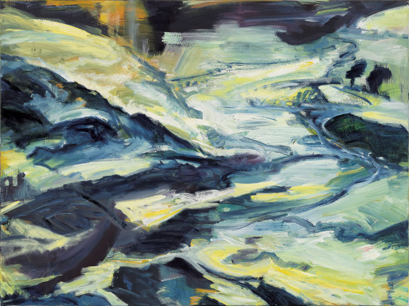 Verschneite Endmoräne, 1990/91 | Acryl/Leinwand | 150 × 200 cm | WVZ 873
