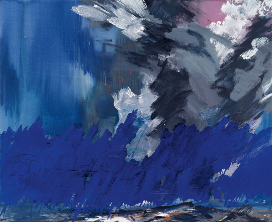 Regenwand (Himmelbilder), 1991 | Acryl/Leinwand | 130 × 160 cm | WVZ 916
