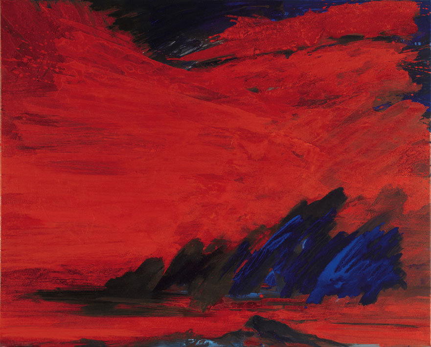 Sonnenuntergang (Himmelbilder), 1991 | Acryl/Leinwand | 80 × 100 cm | WVZ 935