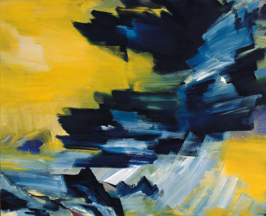 Unwetter im Berg (Himmelbilder), 1991 | Acryl/Leinwand | 130 × 160 cm | WVZ 957