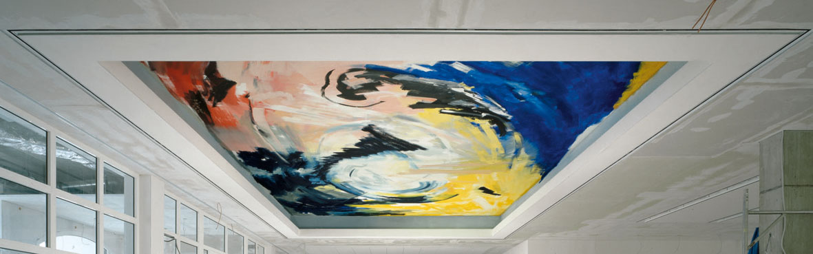 Bernd Zimmer | Himmel über Garmisch, 1991 | Acryl auf Putz | 640 × 980 cm | WVZ 961