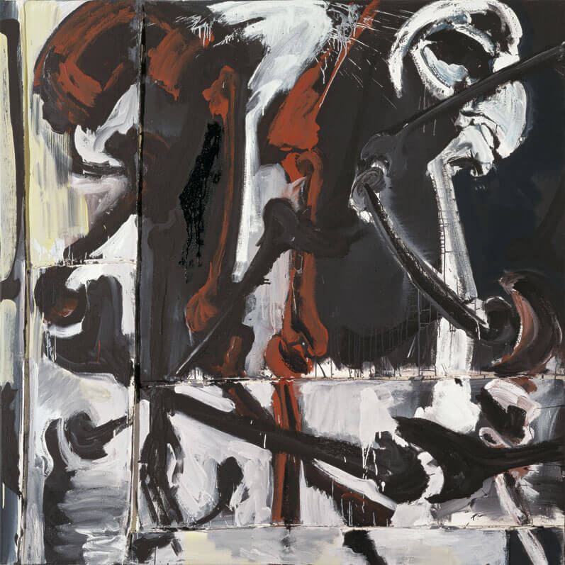 Bernd Zimmer | 1991, Schatten II (Knochen), 1991 | Acryl, Lack/Leinwand | 180 × 180 cm | WVZ 982