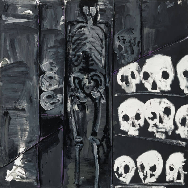 17. 1. 1991 (Knochen), 1991 | Acryl, Lack/Leinwand | 210 × 210 cm | WVZ 986
