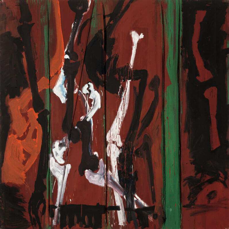Bernd Zimmer | o.T. (Knochen), 1991/92 | Acryl, Lack/Leinwand | 230 × 230 cm | WVZ 993