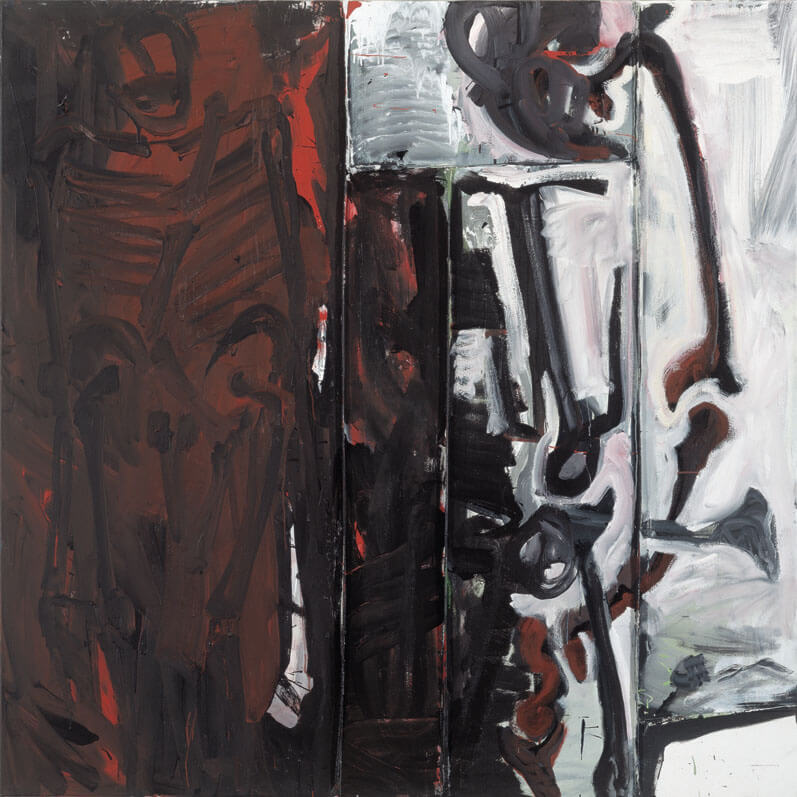 Bernd Zimmer | 1991, Auflösung (Oltre la morte), 1991/92 | Acryl, Lack/Leinwand | 160 × 160 cm | WVZ 994