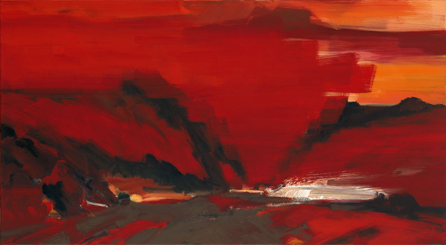 Nach Westen. Abend (II), 1992 | Acryl/Leinwand | 110 × 200 cm | WVZ 1073