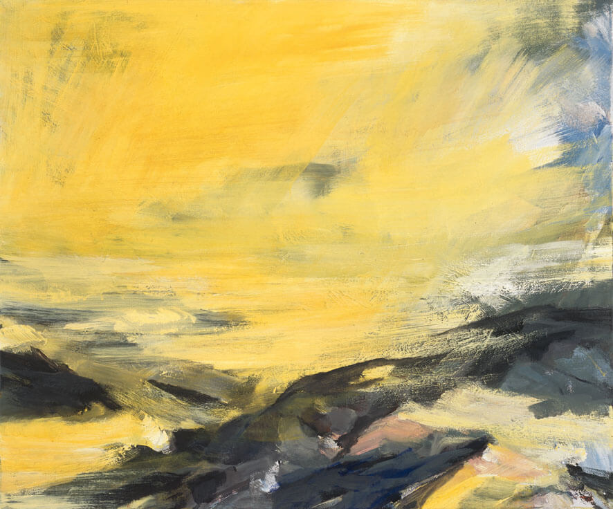 Bernd Zimmer | Verschwindende Landschaft, 1990/93 | Acryl/Leinwand | 100 × 120 cm | WVZ 1103