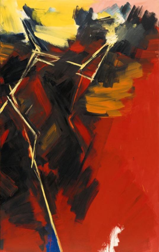 Bernd Zimmer | Sommer. Feuer. Mittags. (Der Blitz), 1993 | Acryl/Leinwand | 270 × 170 cm | WVZ 1129.2