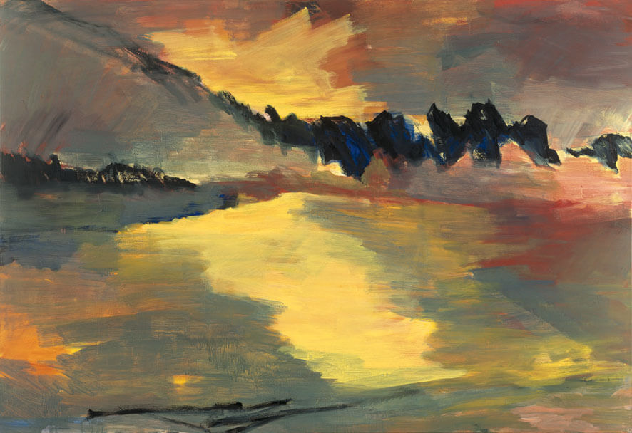 Bernd Zimmer | Verschwindende Landschaft. Restfelsen (Sahara), 1993 | Acryl/Leinwand | 205 × 300 cm | WVZ 1133