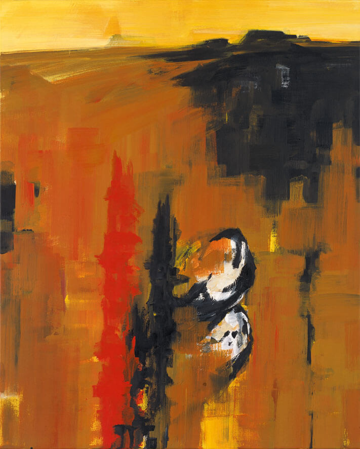 Bernd Zimmer | ERDSCHNITT. Sahara. Magma, 1994 | Acryl/Leinwand | 162 × 130 cm | WVZ 1189