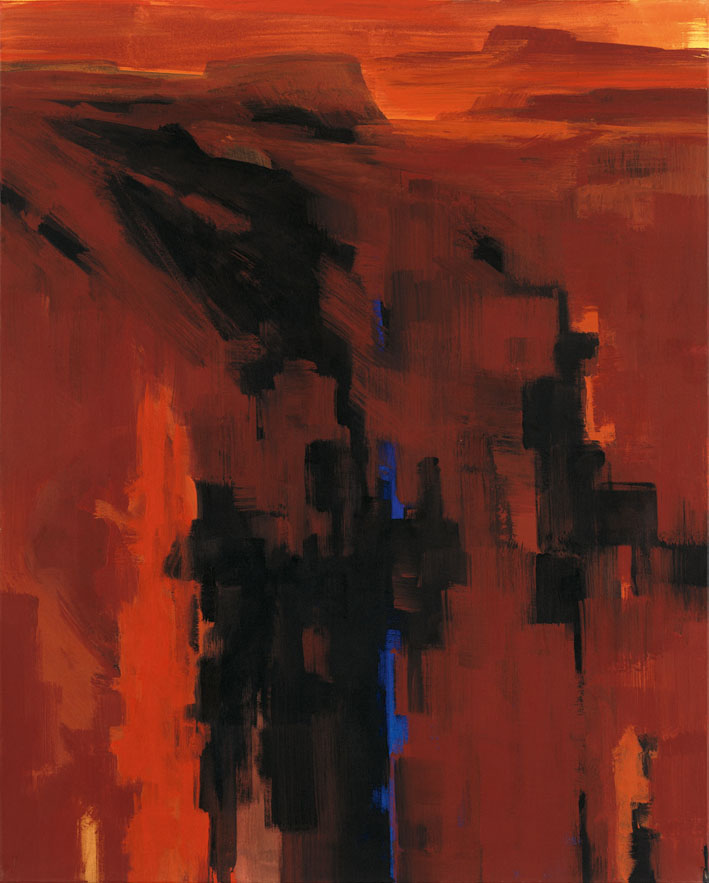 Bernd Zimmer | ERDSCHNITT (Verbrannte Erde) I, 1995 | Acryl/Leinwand | 162 × 130 cm | WVZ 1214