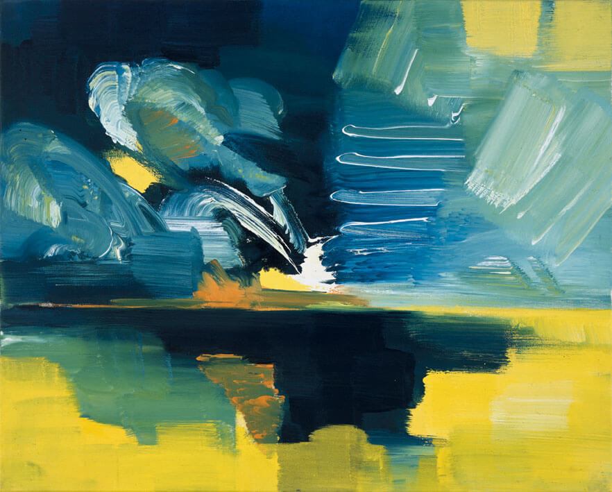 Bernd Zimmer | Pazifik. Verschwindende Insel, 1995/96 | Acryl/Leinwand | 84 × 105 cm | WVZ 1273