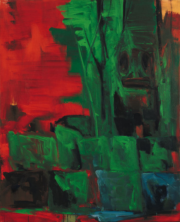 Bernd Zimmer | Tiki. Marae, 1997 | Acryl/Leinwand | 160 × 130 cm | WVZ 1366
