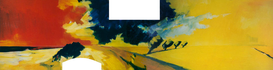 Bernd Zimmer | Himmel über Ostfriesland, 1999 | Acryl auf Holz | ca. 200 × 690 cm | WVZ 1438