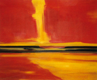 Bernd Zimmer | Namib. Dünen. Sonne, 2000 | Acryl/Leinwand | 120 × 145 cm | WVZ 1553