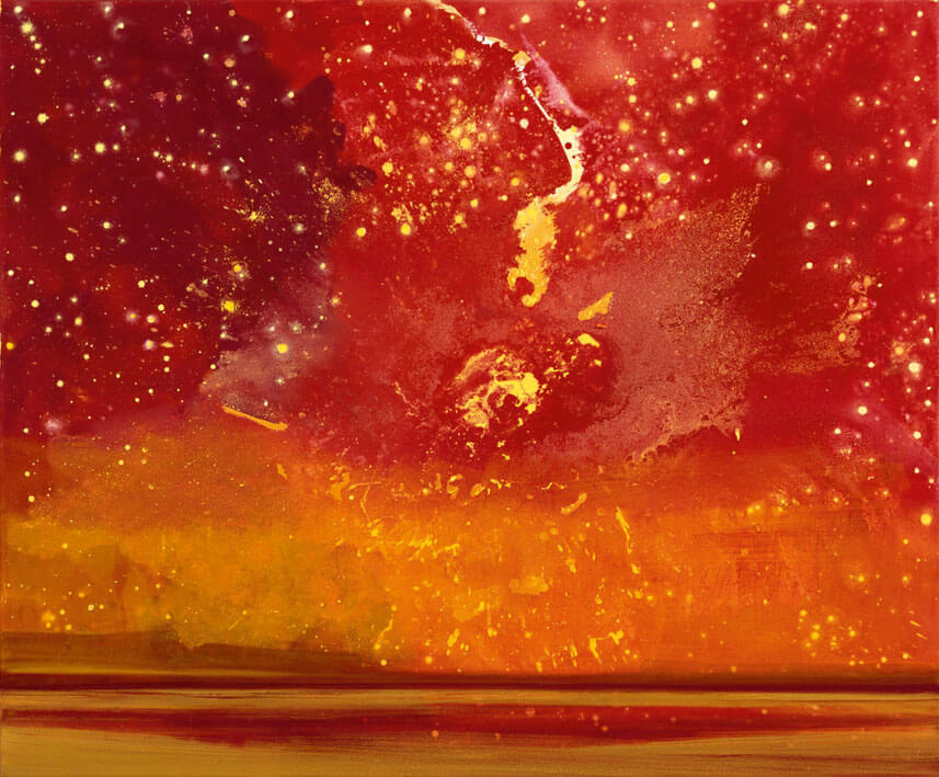 Bernd Zimmer | Mittsommer. Starfall, 2004 | Acryl, Öl, Pastell/Leinwand | 120 × 145 cm | WVZ 1864