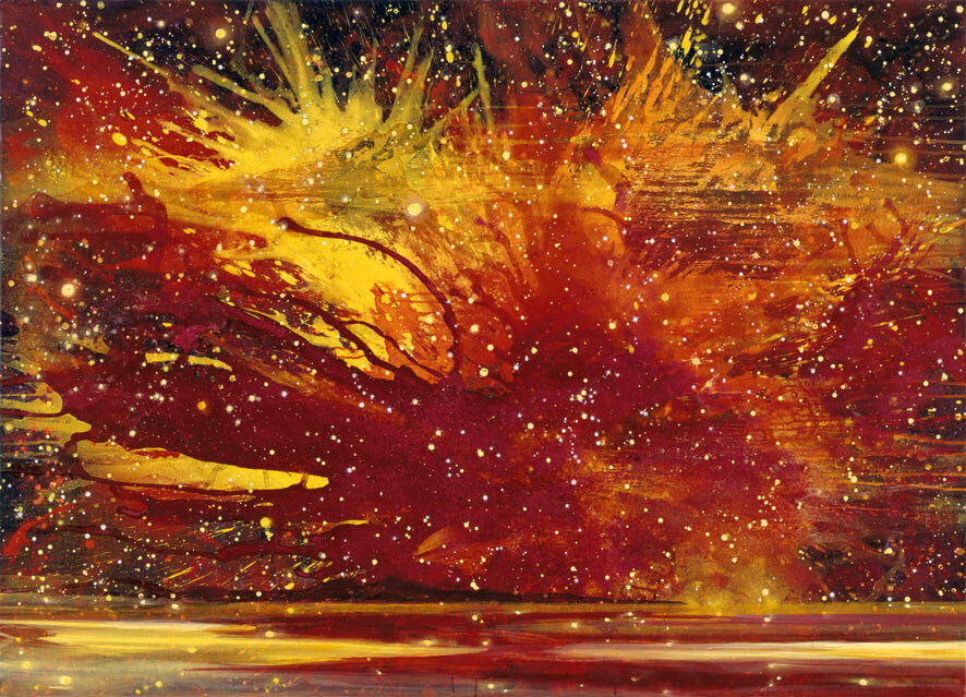 Bernd Zimmer | Ladoga. Mittsommer (Feuerwerk), 2005/06 | Acryl, Öl, Pastell/Leinwand | 130 × 180 cm | WVZ 1958