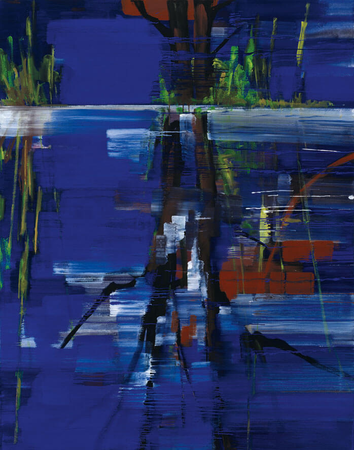 Bernd Zimmer | Im Wasser schimmern die Schatten, 2008 | Acryl/Leinwand | 190 × 150 cm | WVZ 2052