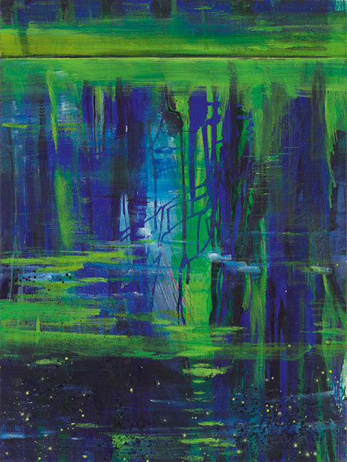 Bernd Zimmer | … die ein Blau von Ferne spiegeln, 2008 | Acryl/Leinwand | 200 × 150 cm | WVZ 2066