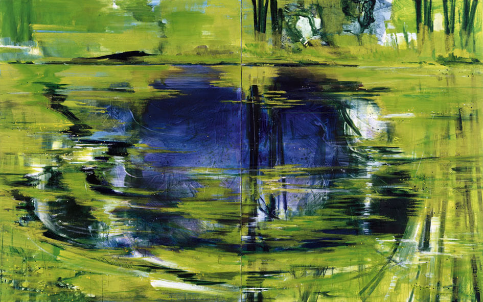 Bernd Zimmer | Jenseits der Ufer, 2008/09 | Acryl/Leinwand | 200 × 320 cm, 2-teilig | WVZ 2078