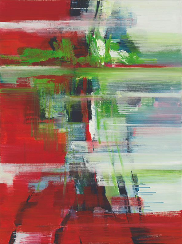 Bernd Zimmer | Spiegel der Ufer, alles Bunte zerfließt II, 2009 | Acryl/Leinwand | 120 × 90 cm | WVZ 2100