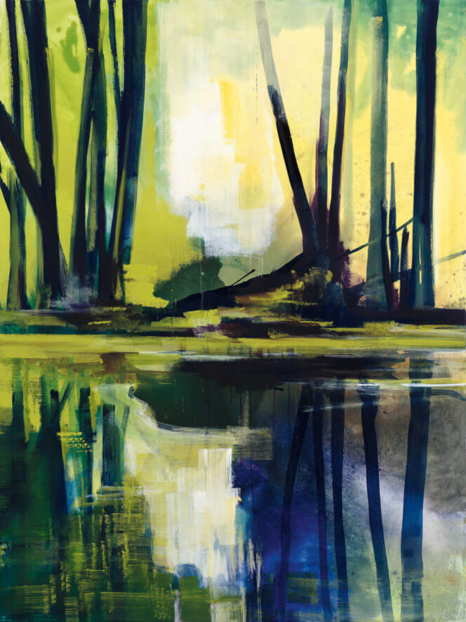 Bernd Zimmer | Durchsicht über dem Sumpf, 2009 | Acryl/Leinwand | 200 × 150 cm | WVZ 2104