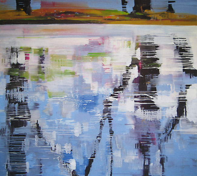 Bernd Zimmer | Ufer. Alles fließt, 2008/09 | Acryl/Leinwand | 175 × 200 cm | WVZ 2139